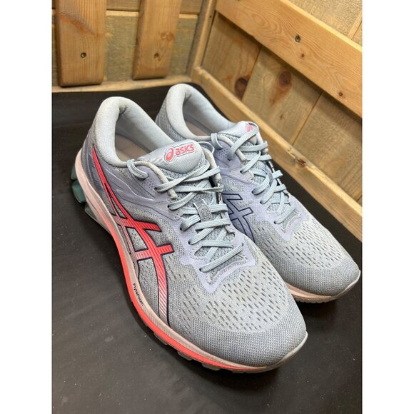 Asics Womens GT-1000 10 Wide Running Shoes Gray/Coral Lightweight Size 11 - Picture 2 of 12